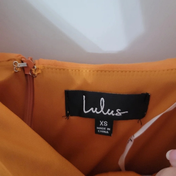 Lulu's Confidence Boost Orange Off-the-Shoulder Bodycon Midi Dress NWT - Picture 8 of 10